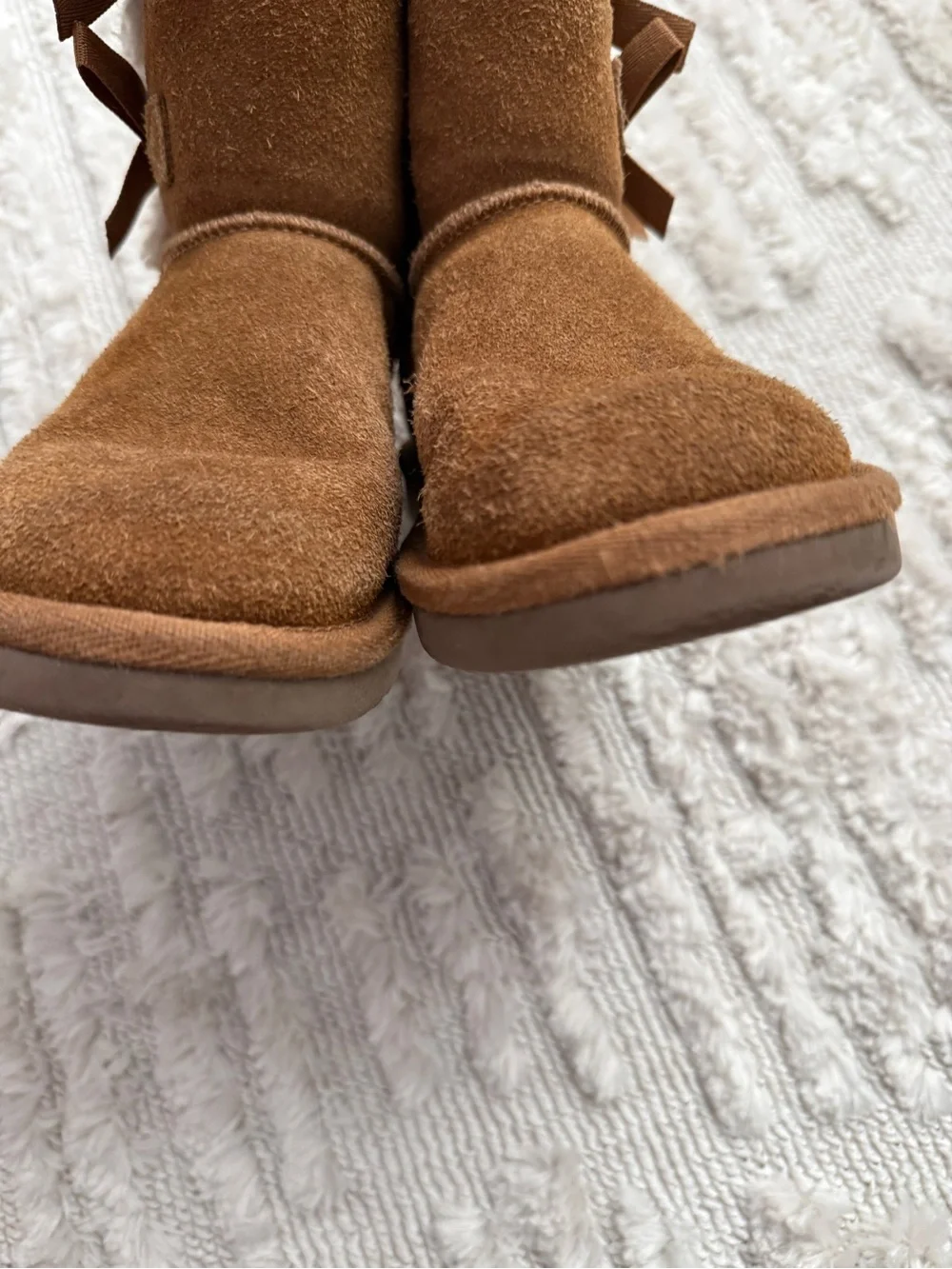 Koolaburra By Ugg Girl Size 12 Suede Bow Chestnut Brown Victoria Boots Reg $74